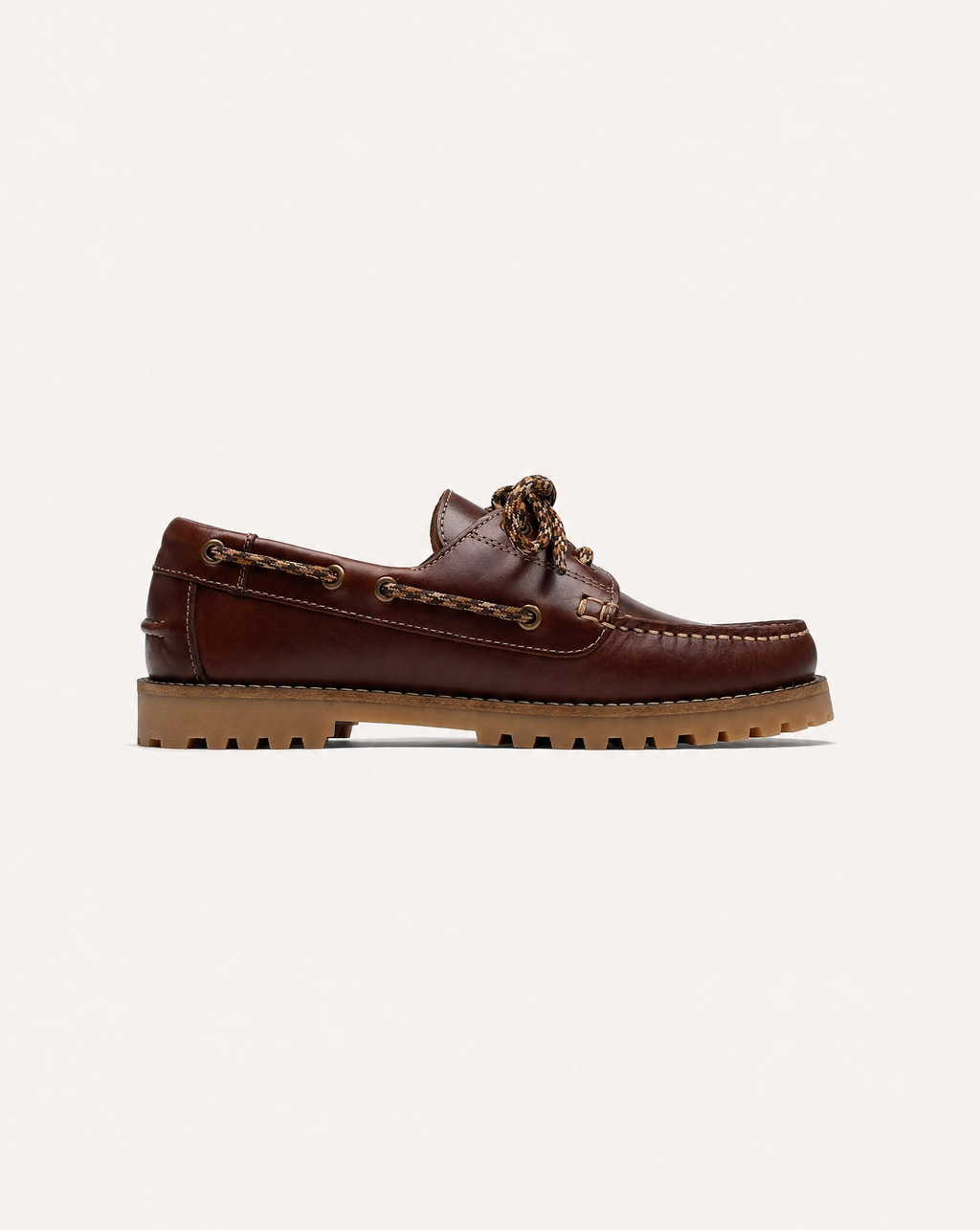 Chaussures bateau cuir marron foncé