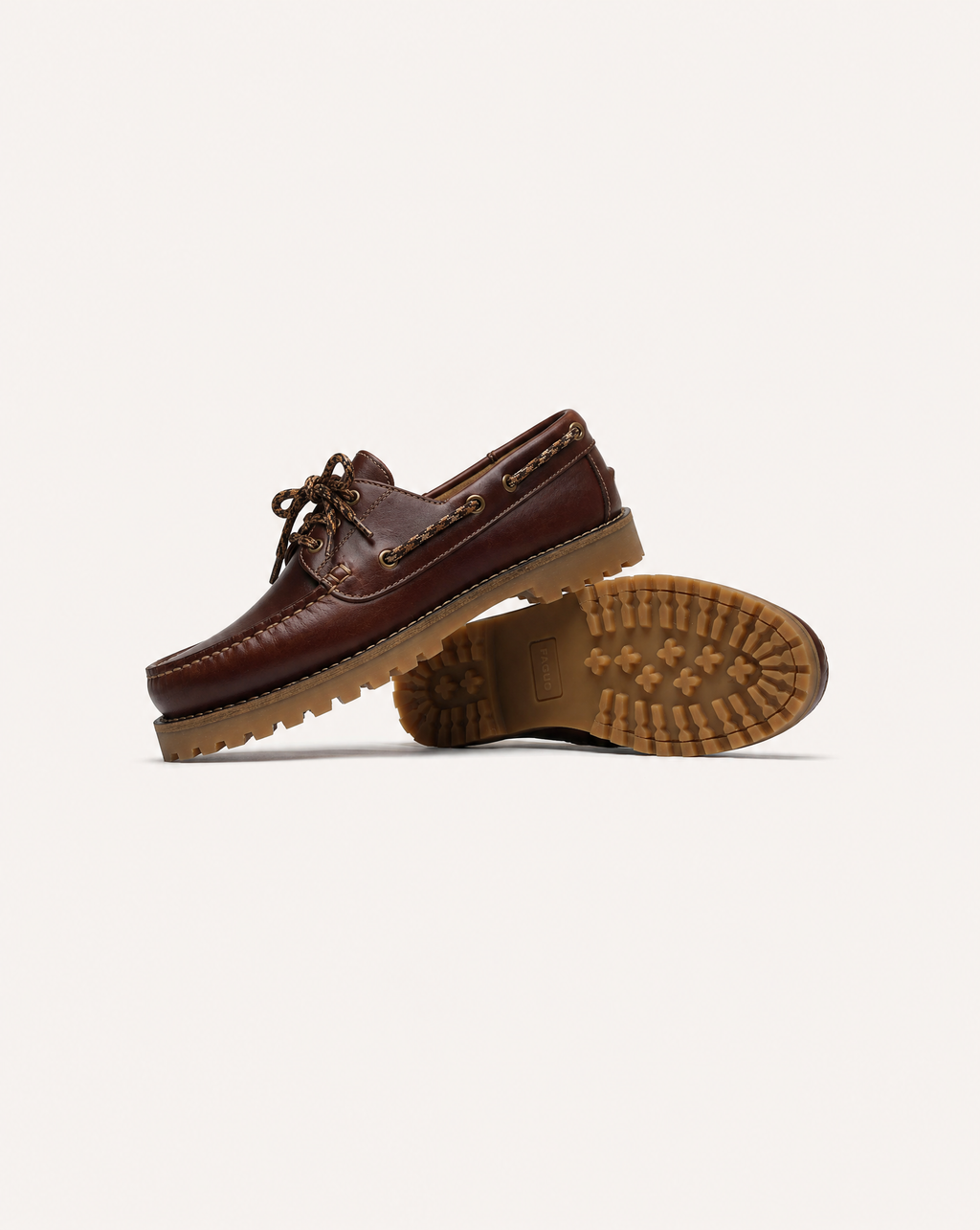 Chaussures bateau cuir marron foncé