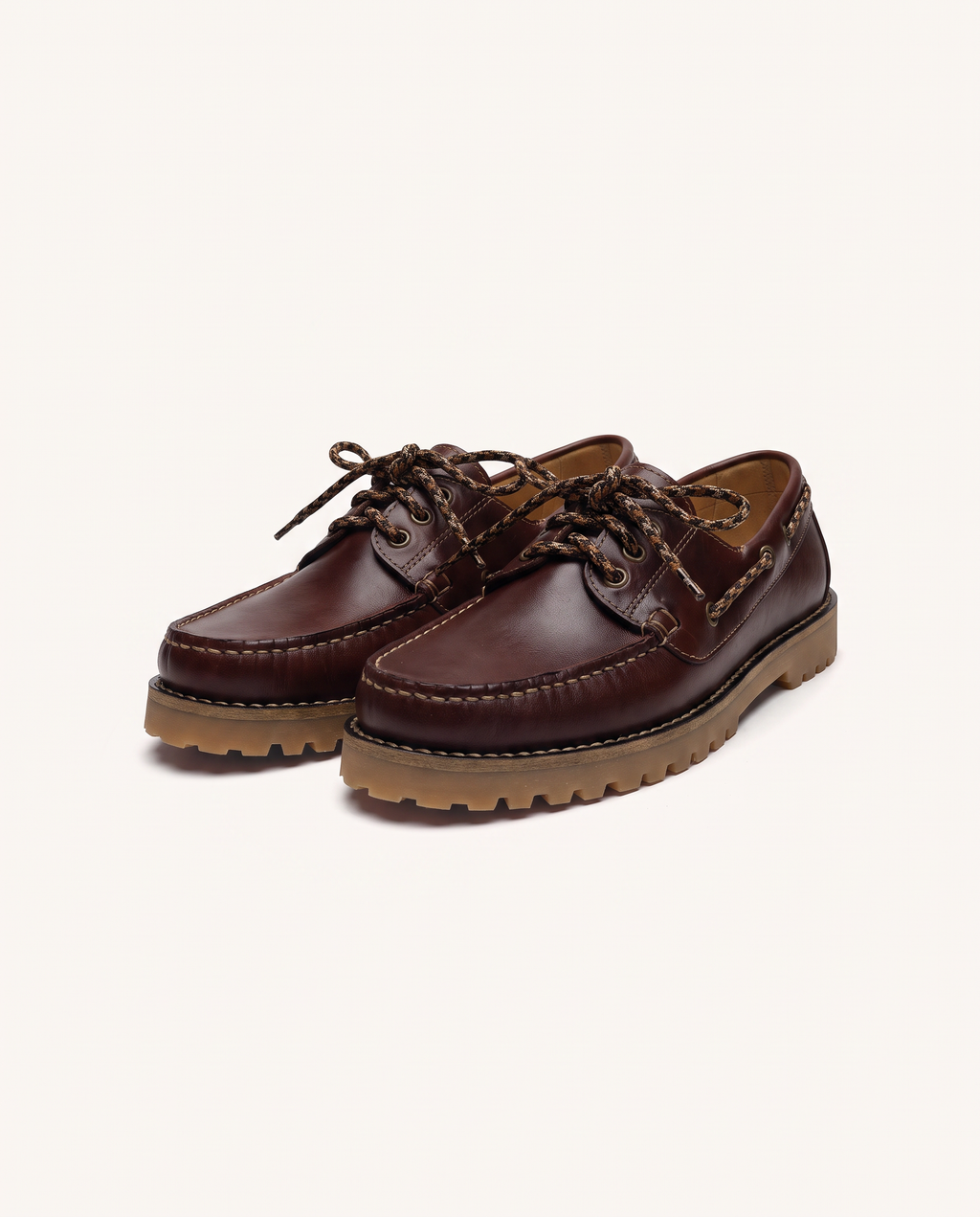 Chaussures bateau cuir marron foncé