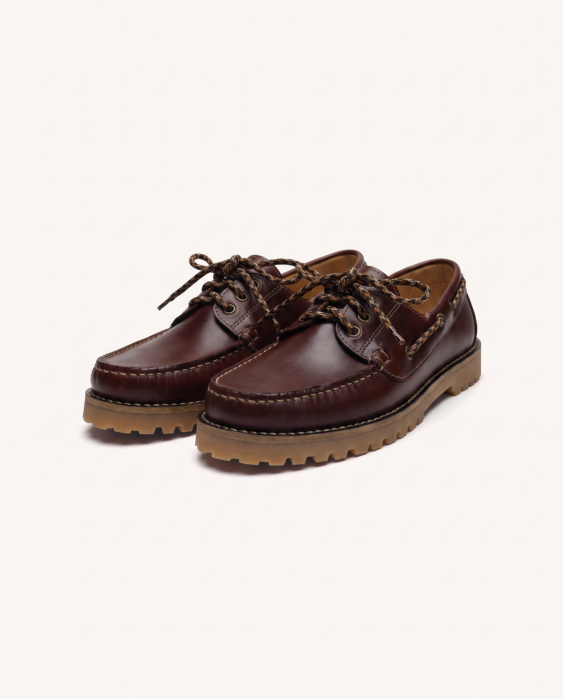 Chaussures bateau cuir marron foncé