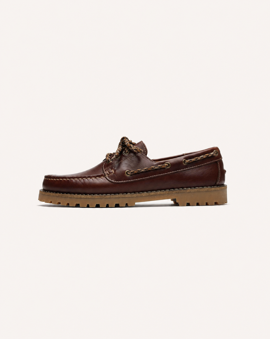 Chaussures bateau cuir marron foncé