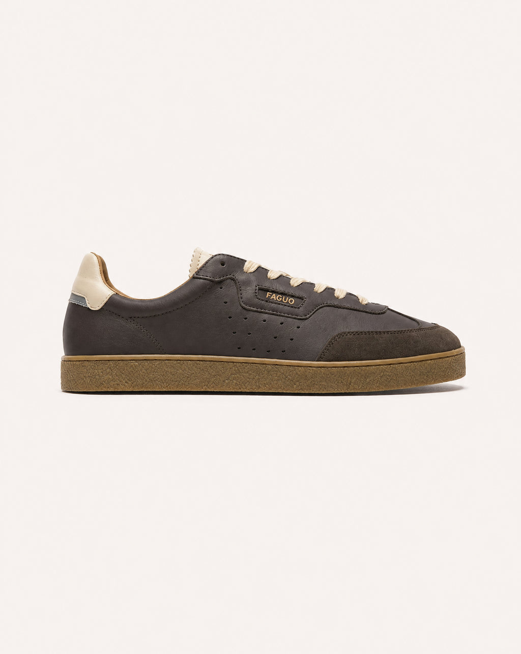 Baskets en cuir marron chocolat