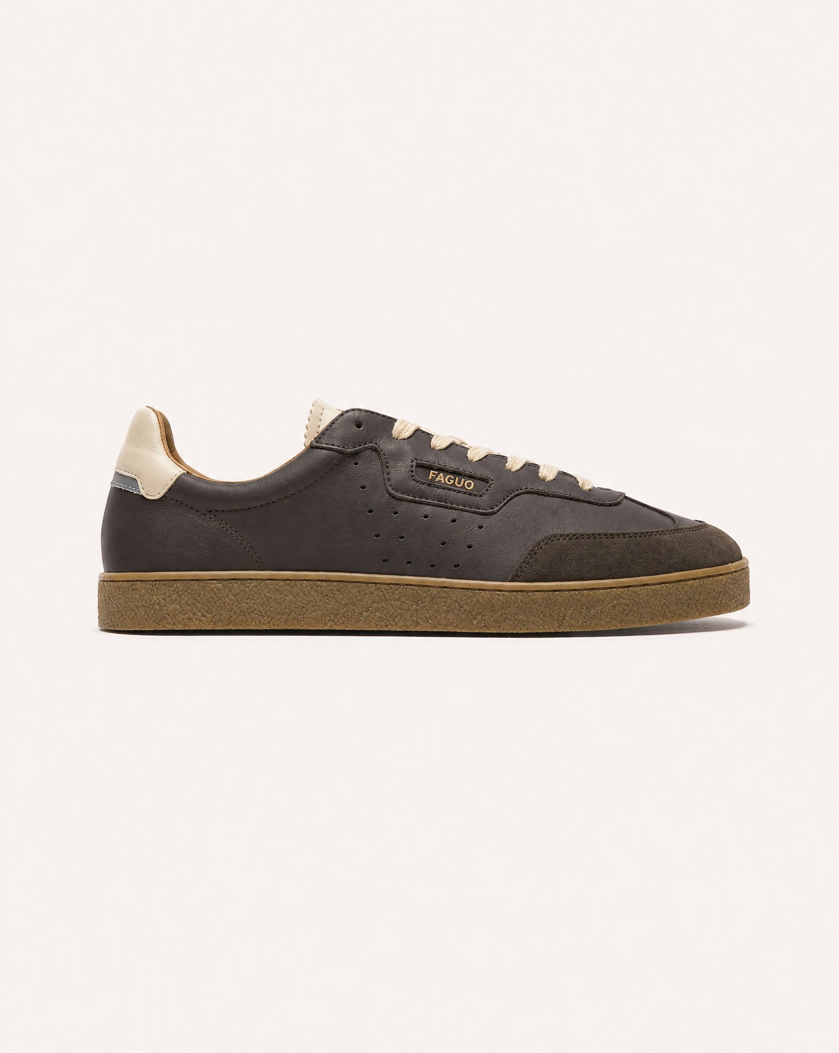 Baskets en cuir marron chocolat