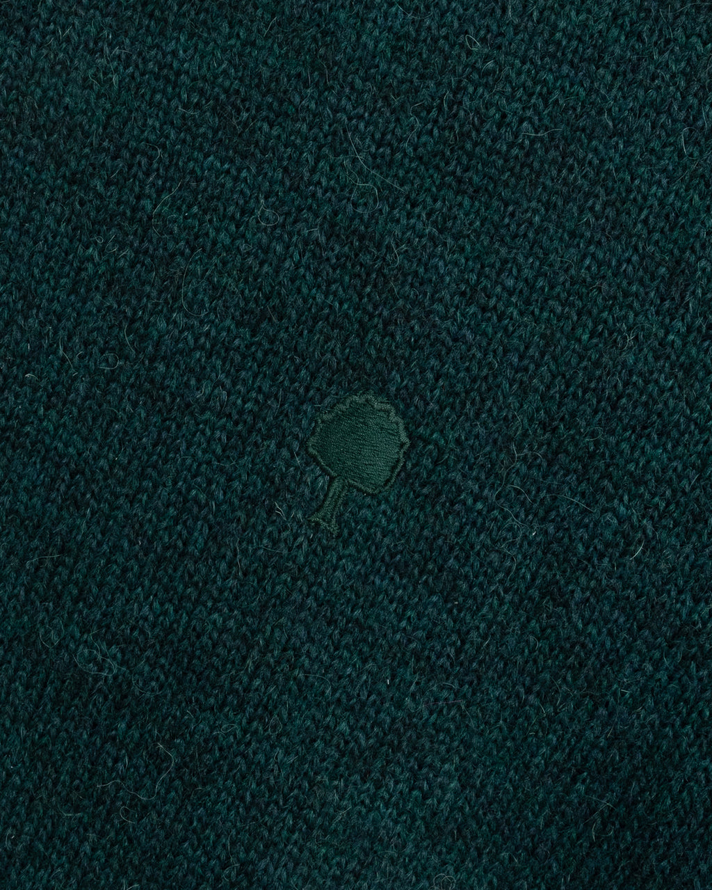 Forest green round-neck wool jumper