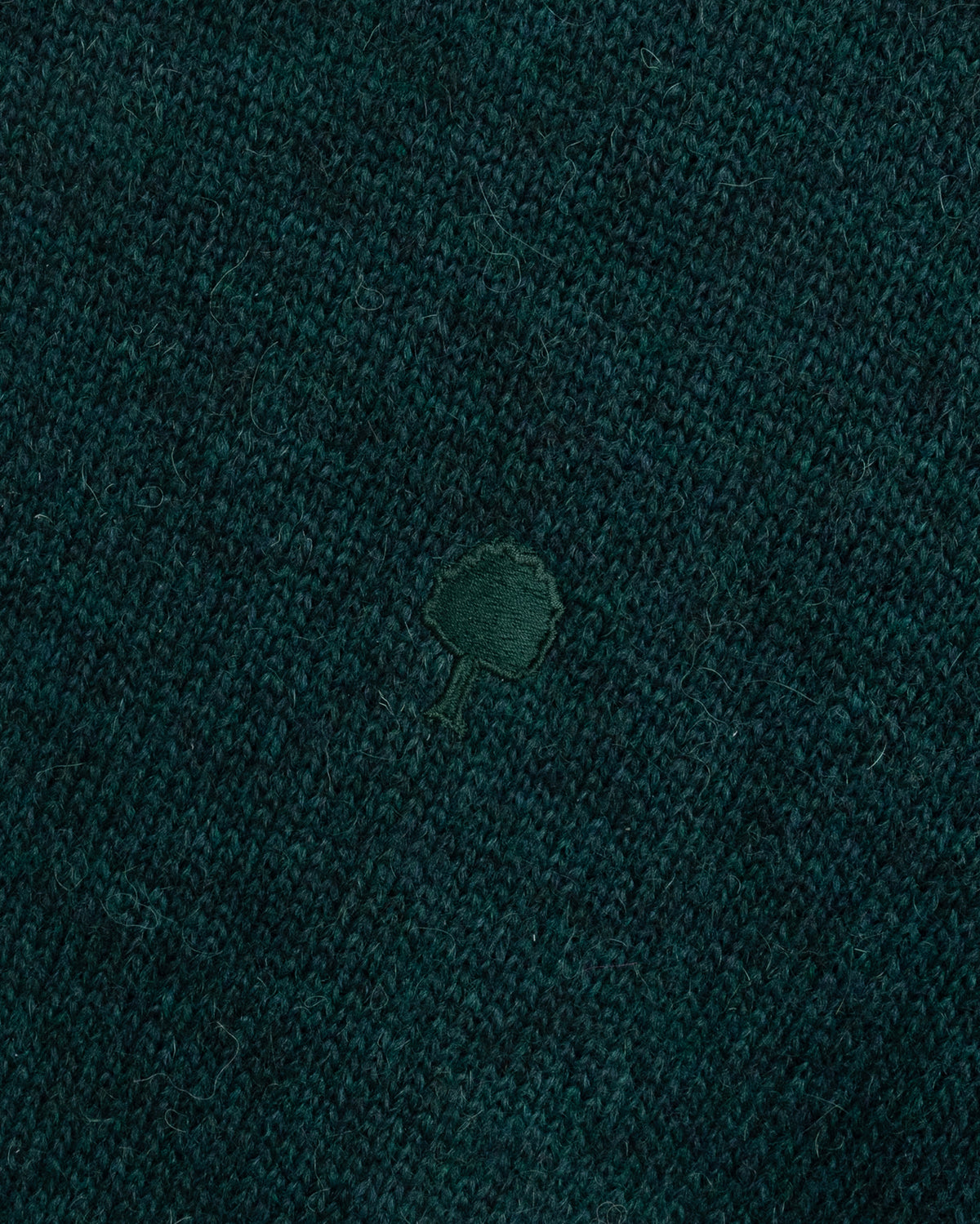Forest green round-neck wool jumper