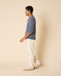 Blue wool round-neck jumper