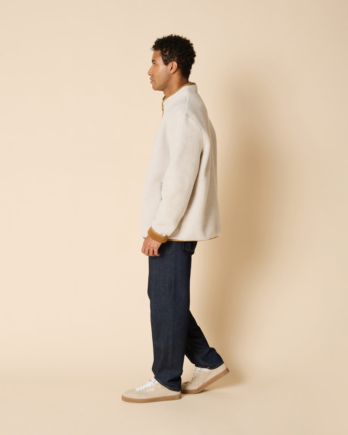 Beige Fleecejacke