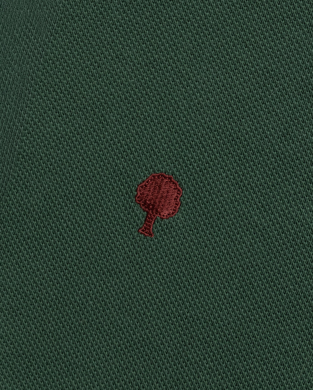 Grünes Langarm-Poloshirt aus Bio-Baumwolle