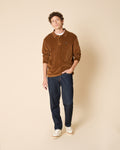 Polo manches longues camel coton bio