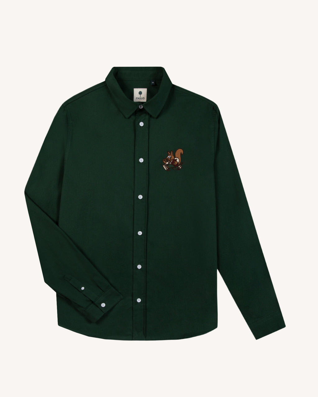 Chemise brodée vert forêt