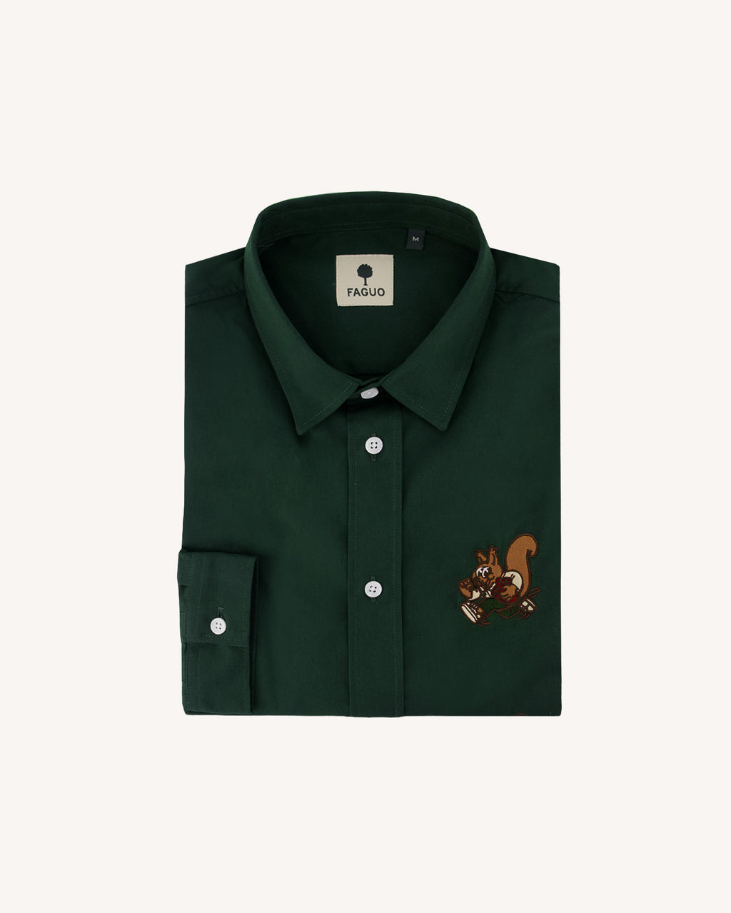 Chemise brodée vert forêt