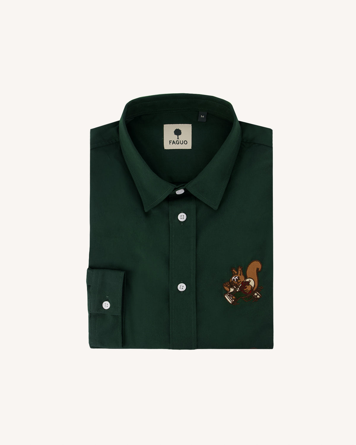 Chemise brodée vert forêt