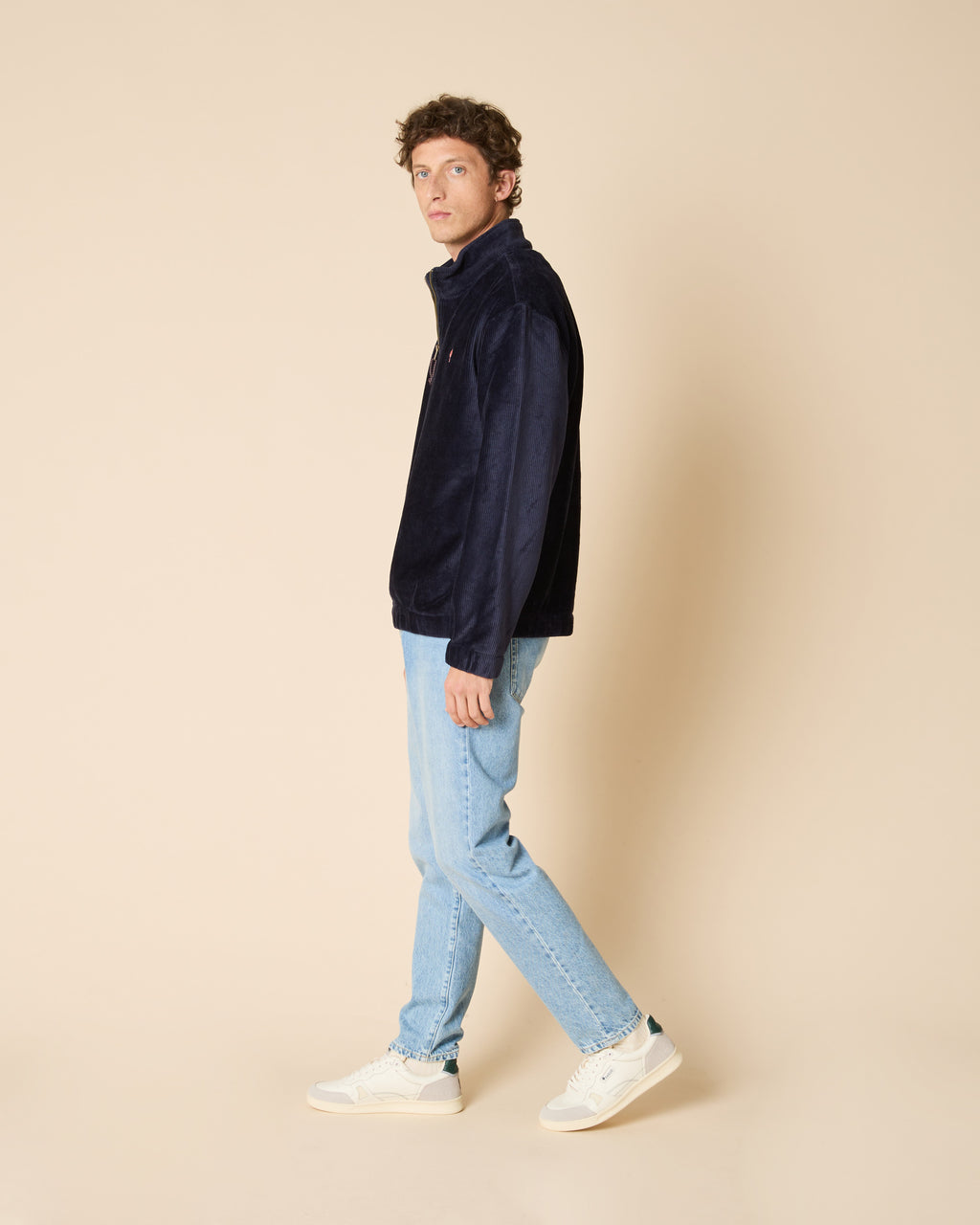 Sweat zippé bleu marine