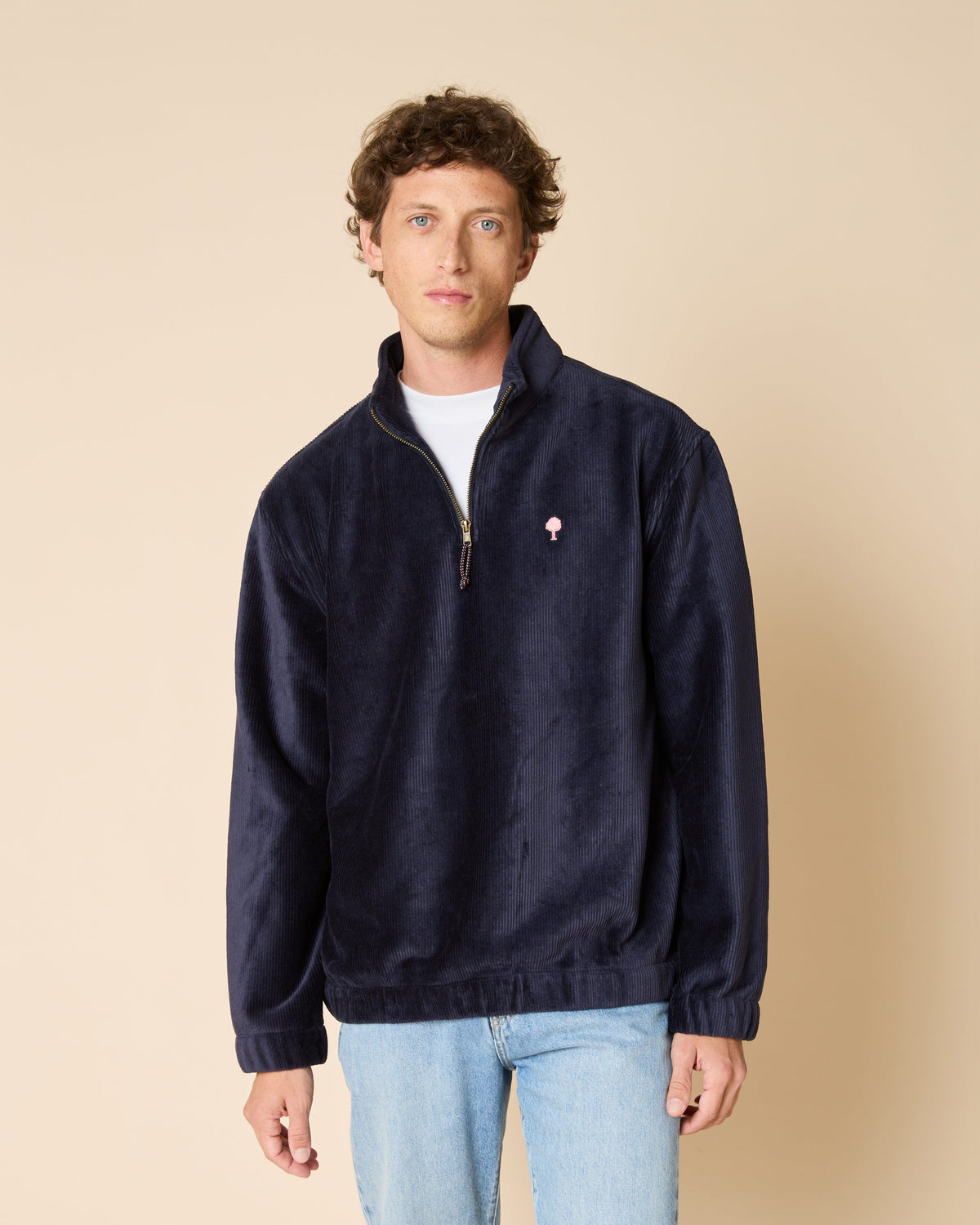 Sweat zippé bleu marine