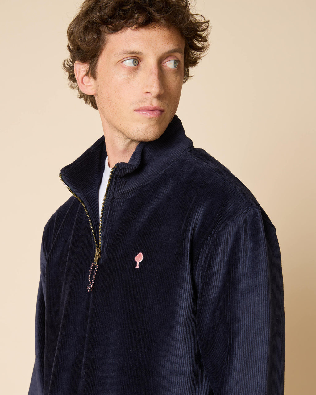 Sweat zippé bleu marine