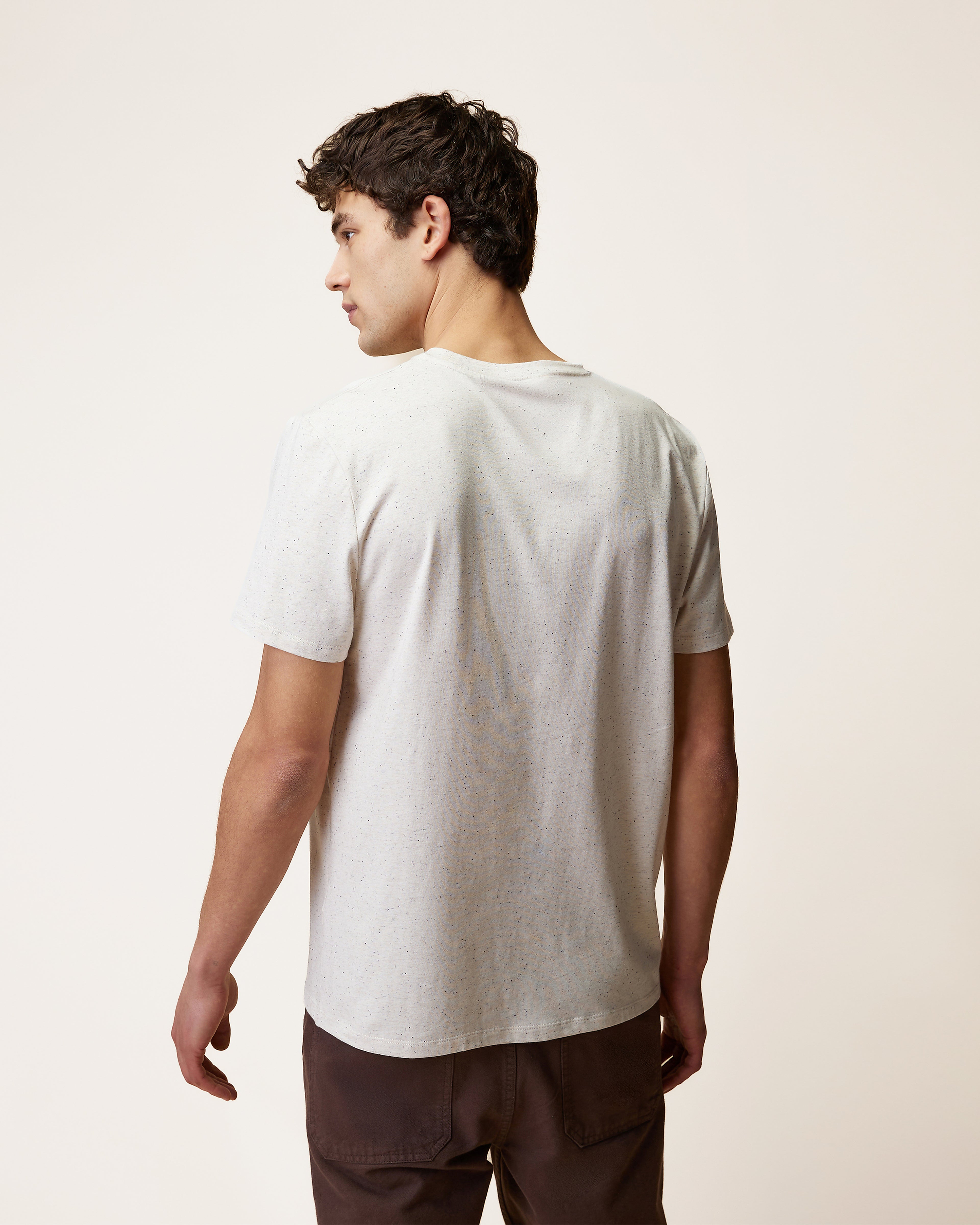 T-shirt chiné écru coton
