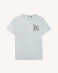 Relaxed printed blue recycled cotton T-shirt