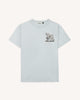 T-shirt large imprimé bleu coton recyclé