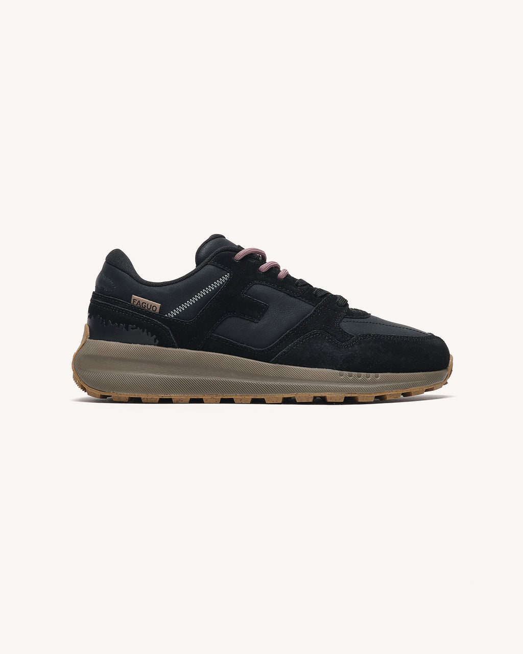 Sneakers aus schwarzem Leder und Wildleder