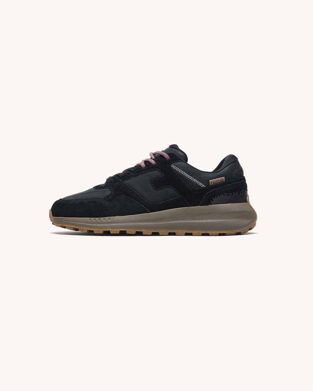 Sneakers aus schwarzem Leder und Wildleder