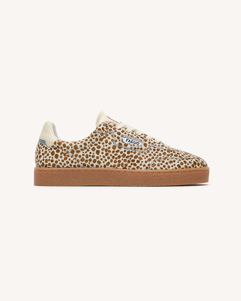 Baskets basses Lumbo Suede Ecru/leopard