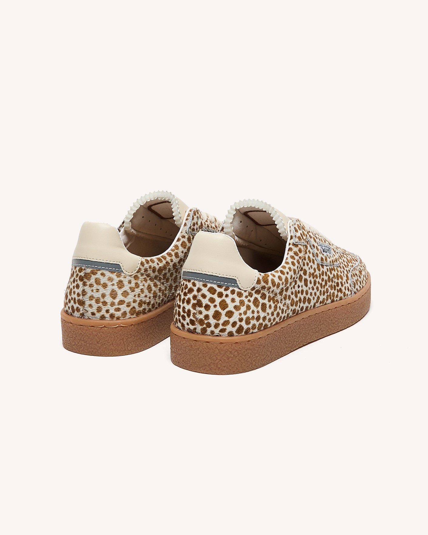Baskets basses Lumbo Suede Ecru/leopard