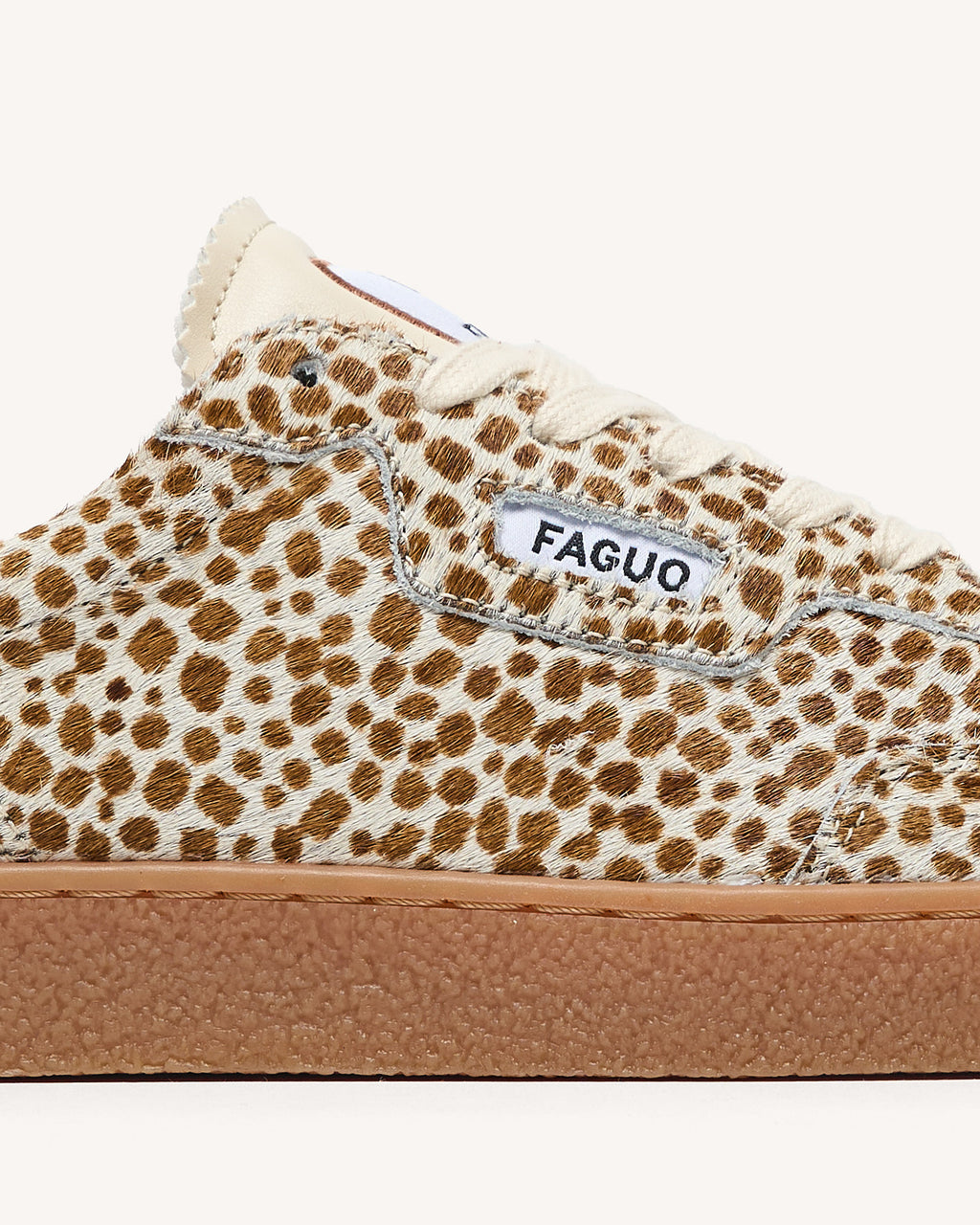 Baskets basses Lumbo Suede Ecru/leopard