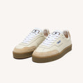 Baskets cuir écru et beige