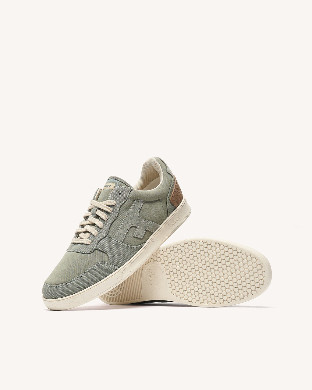 Dark khaki canvas trainers