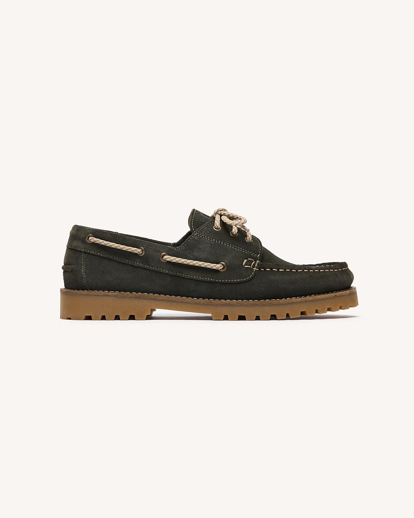Chaussures bateau kaki