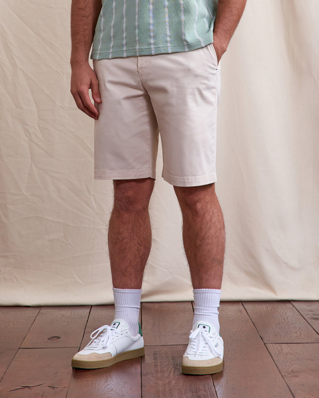 Ecru cotton bermuda shorts - SAULIEU