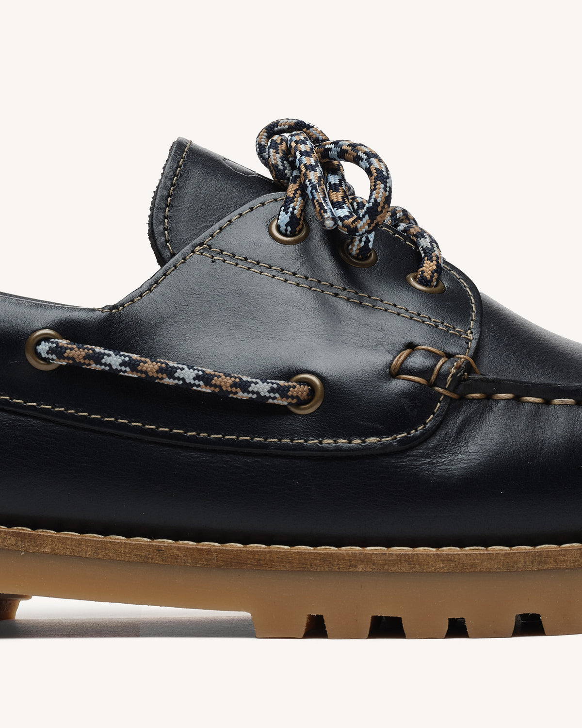 Chaussures bateau cuir bleu marine