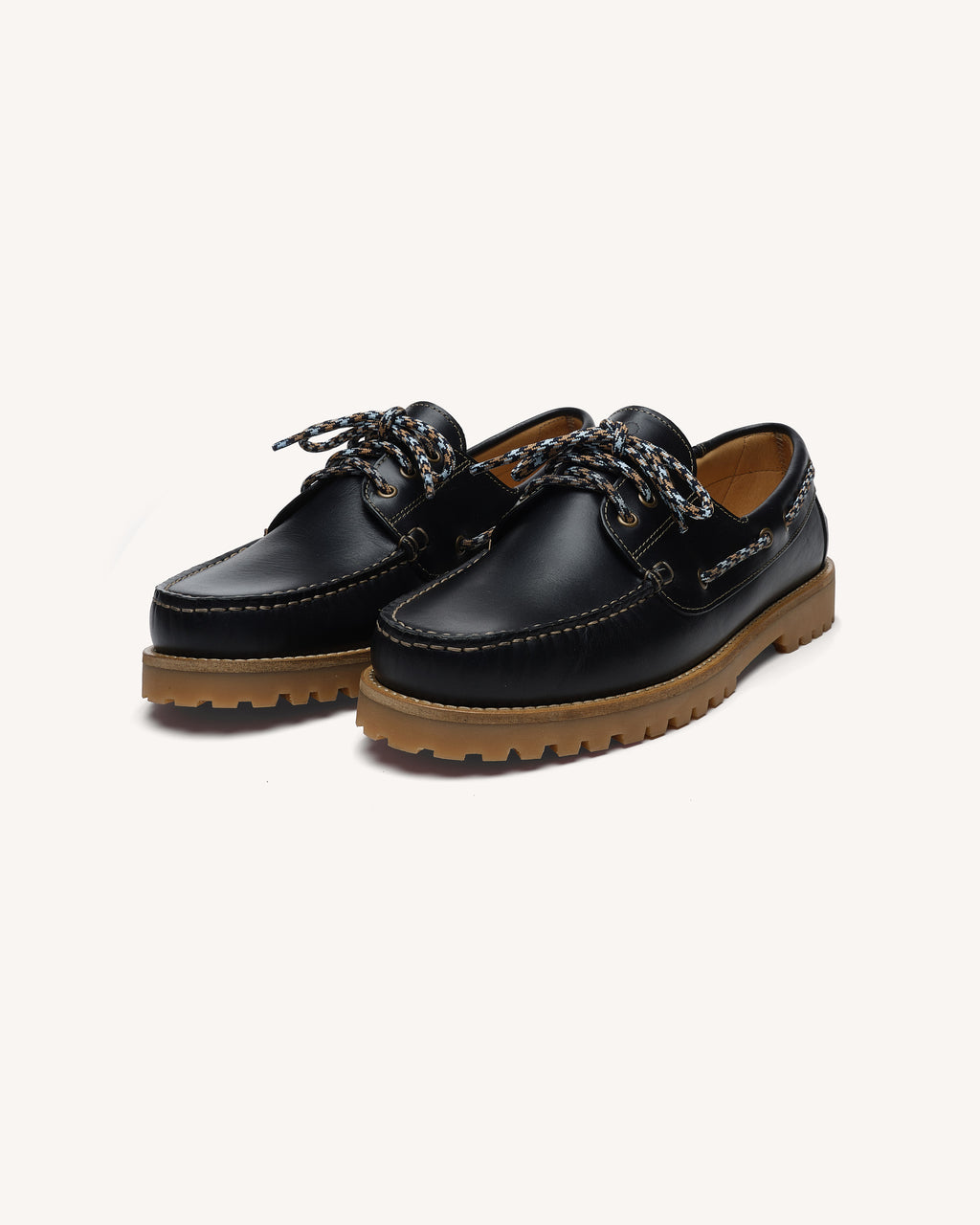 Chaussures bateau cuir bleu marine