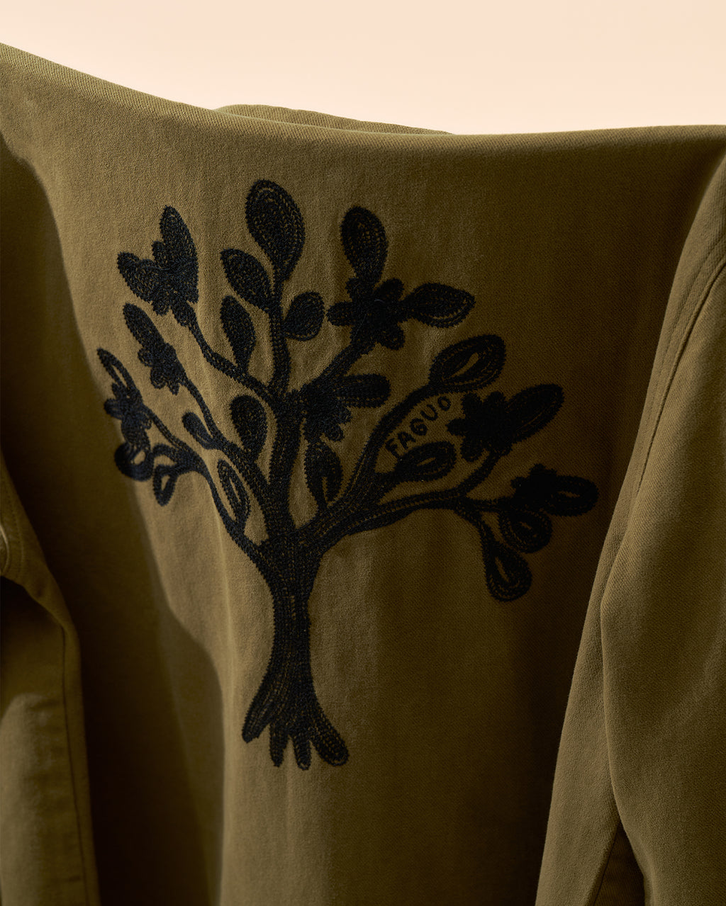 Veste en coton kaki foncé
