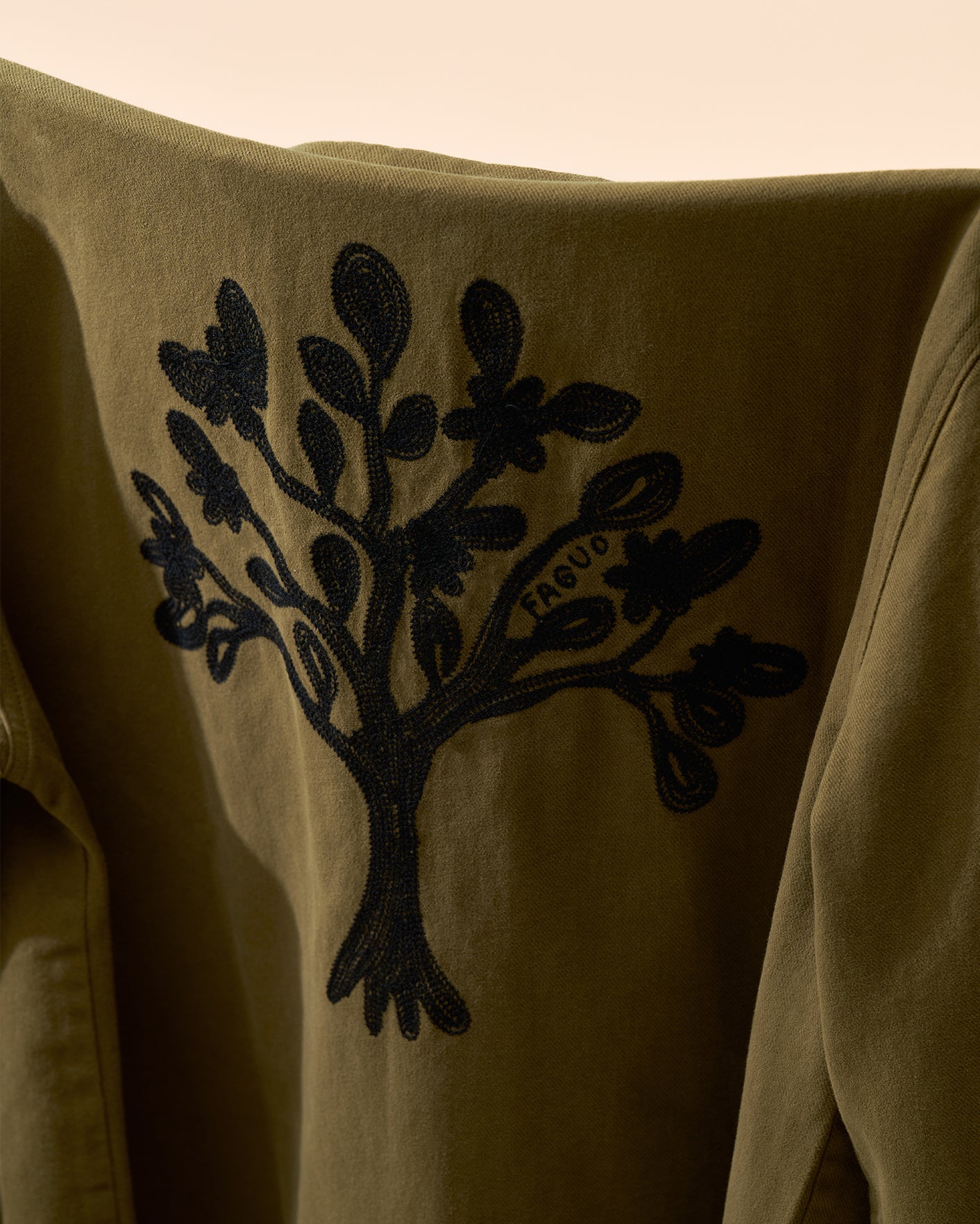 Veste en coton kaki foncé