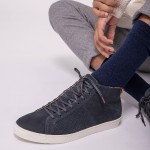 NAVY SNEAKERS IN  LEATHER