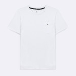 WHITE ROUND NECK T-SHIRT IN RECYCLED COTTON
