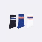 WHITE & BLUE SOCKS RECYCLED COTTON