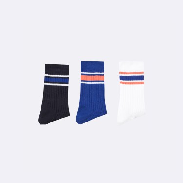 WHITE & BLUE SOCKS RECYCLED COTTON