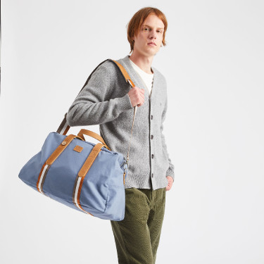 STEEL BLUE TRAVEL BAG IN RECYCLED COTTON