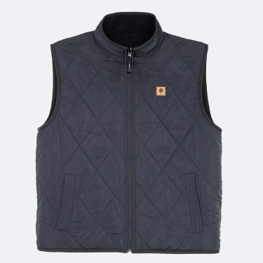 NAVY SLEEVELESS JACKET IN RECYCLED POLYESTER