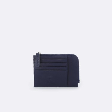 NAVY WALLET IN LEATHER