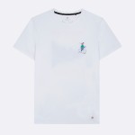 WHITE ROUND COLLAR T-SHIRT IN RECYCLED COTTON