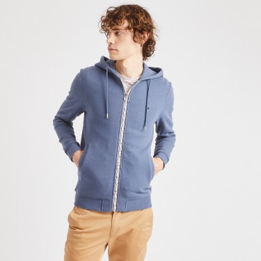 BLUE HOODIE IN RECYCLED COTTON