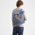 LIGHT BLUE BACKPACK IN RECYCLED COTTON
