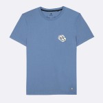 BLUE ROUND COLLAR T-SHIRT IN RECYCLED COTTON