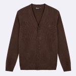 Dark brown cardigan in wool