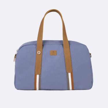 Steel blue travel bag in recycled cotton