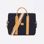Navy & tawny cotton laptop bag