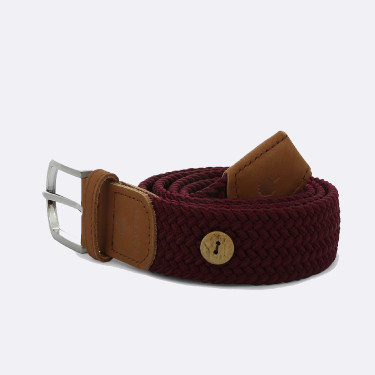 Burgundy belt in recycled polyester